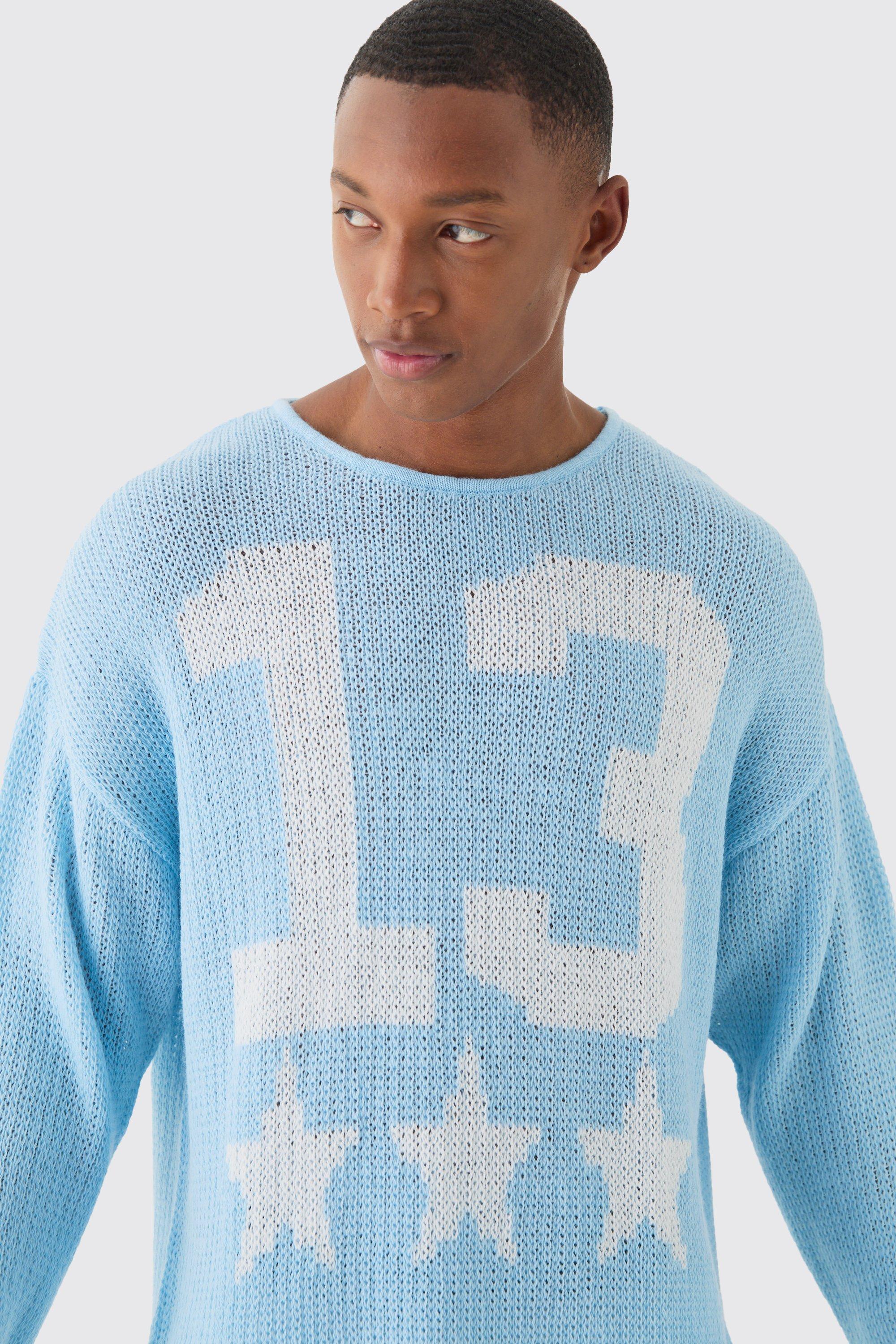 Light blue oversized sweater hotsell